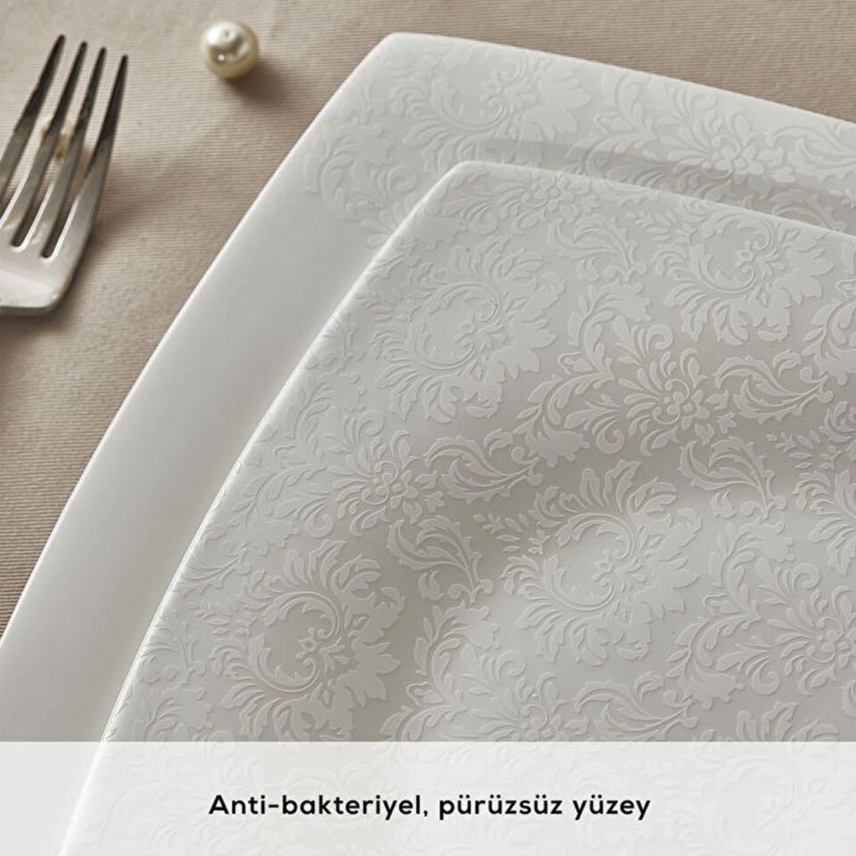 Karaca Fine Pearl Helen 58 Parça 12 Kişilik Kare Yemek Takımı