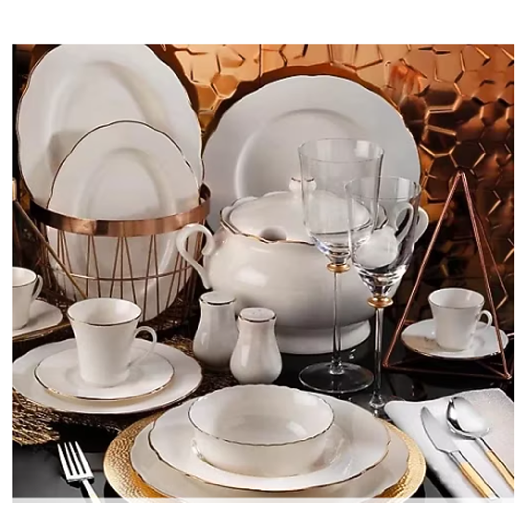 Kütahya Porselen Bone Olympos 83 Parça 12 Kişilik Yemek Takımı
