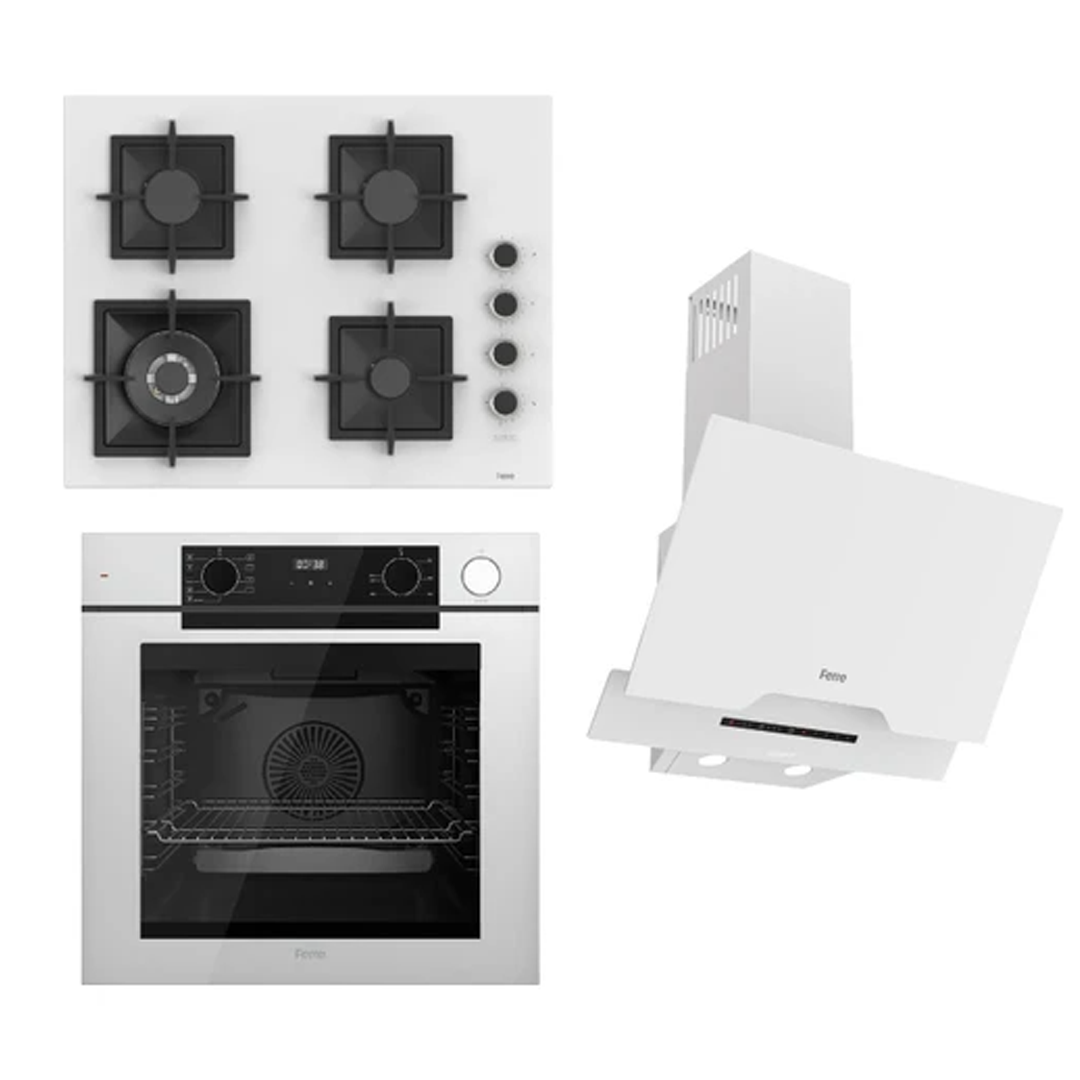 Ferre Artline FryArt Steam Beyaz Ankastre Set