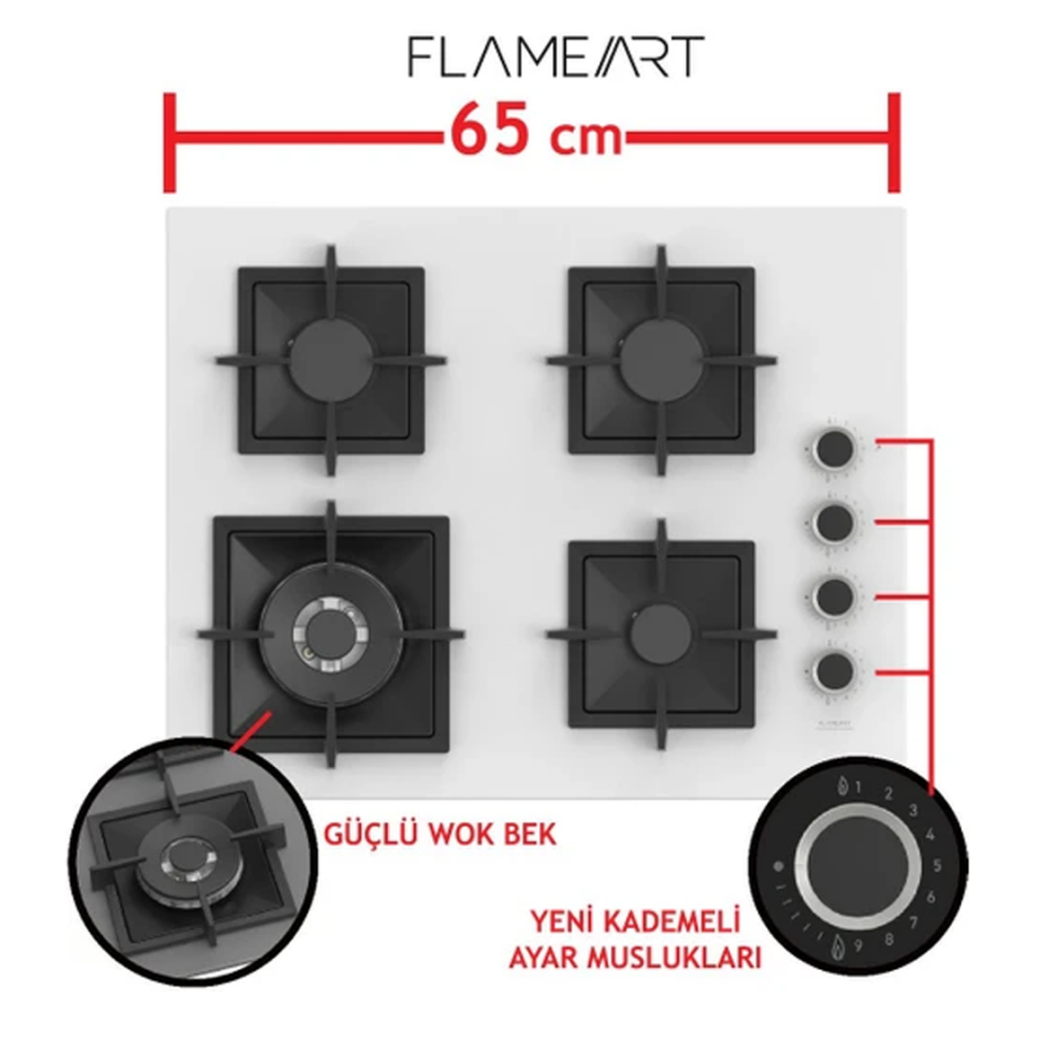 Ferre Artline FryArt Steam Beyaz Ankastre Set