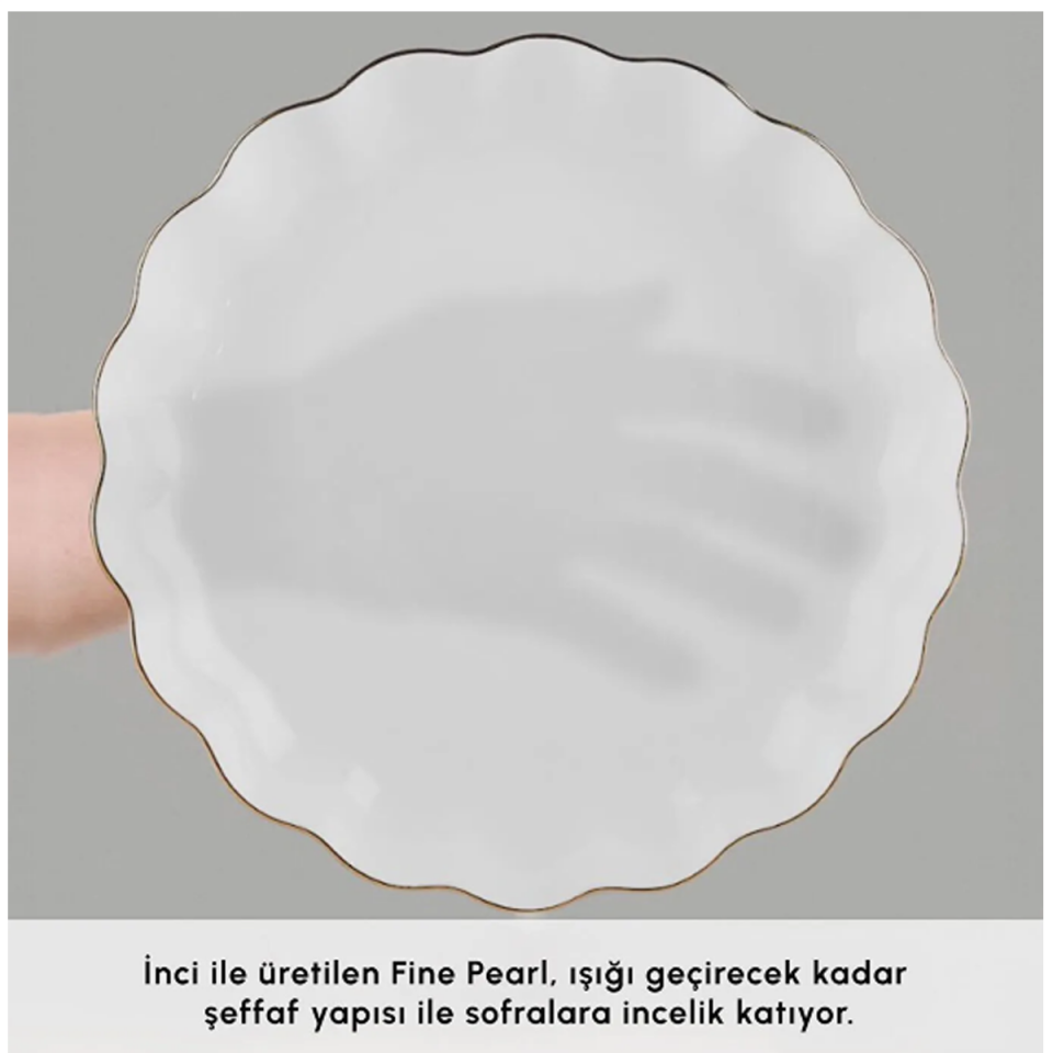 Karaca Fine Pearl Extra Shell 55 Parça 12 Kişilik Yemek Takımı Gold
