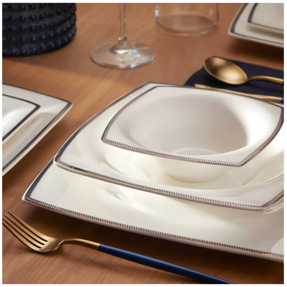 Karaca Fine Pearl Norma 62 Parça 12 Kişilik Yemek Takımı Gold