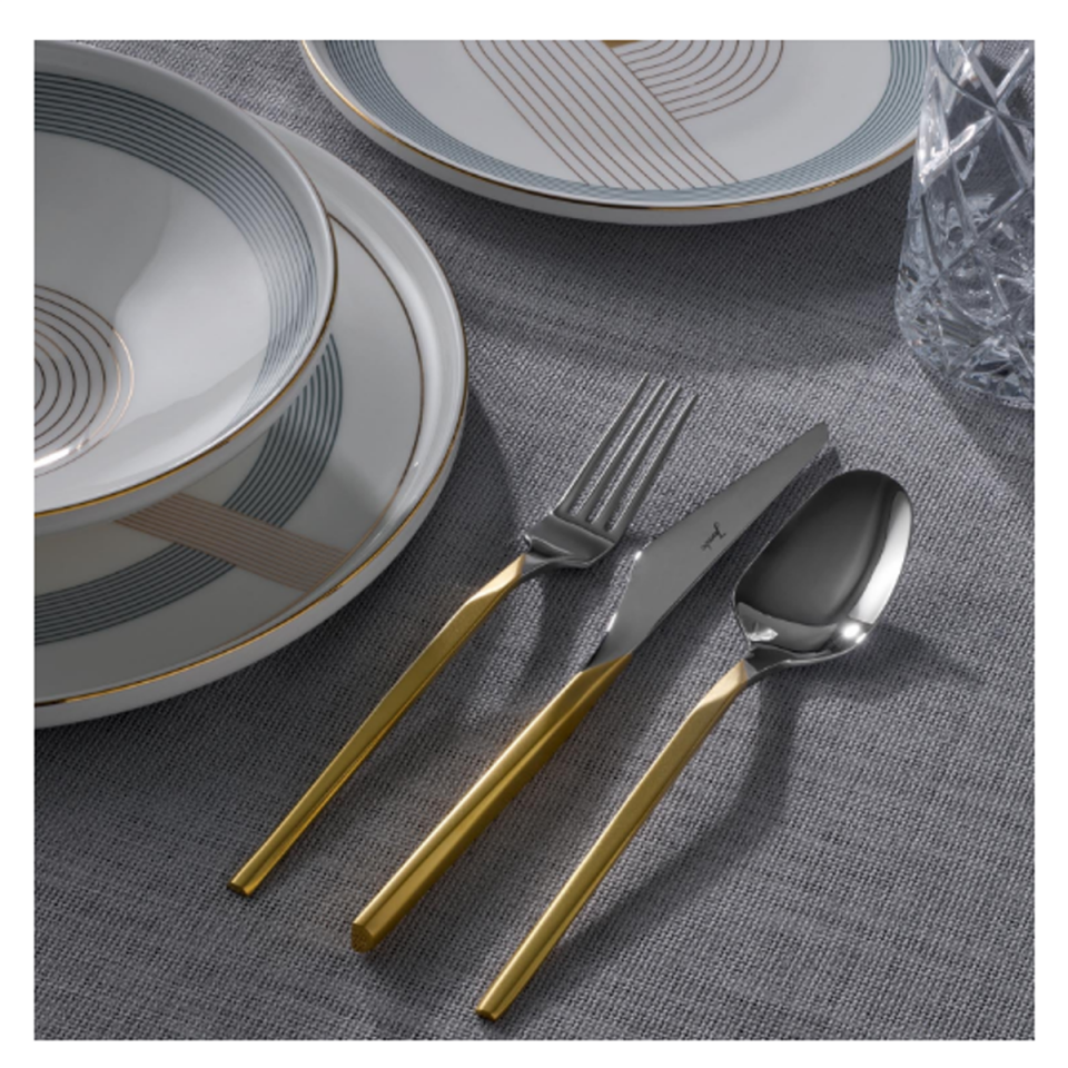 Jumbo 5100 Quartz Mat Altın 12 Kişilik 84 Parça Çatal Kaşık Bıçak Takımı