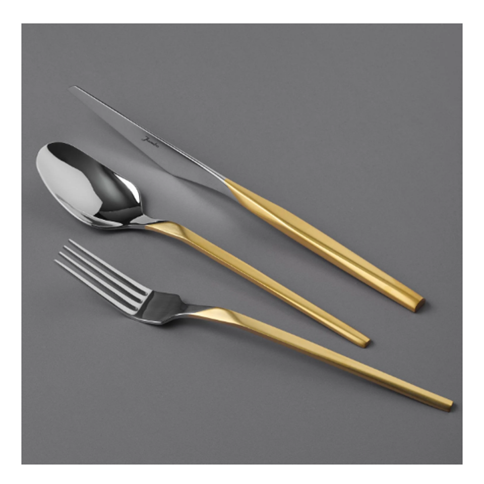 Jumbo 5100 Quartz Mat Altın 12 Kişilik 84 Parça Çatal Kaşık Bıçak Takımı