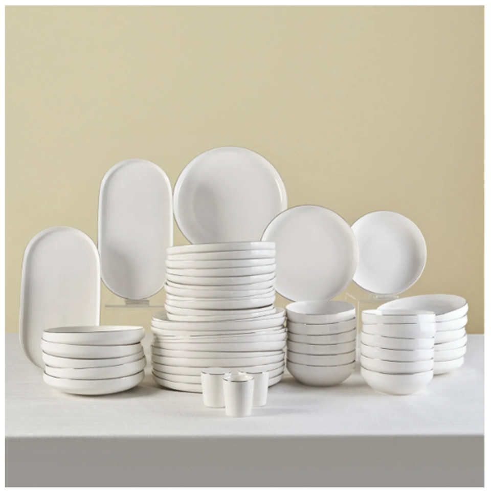 Karaca Stream Bone Saturn 53 Parça 12 Kişilik Yemek Takımı Platin