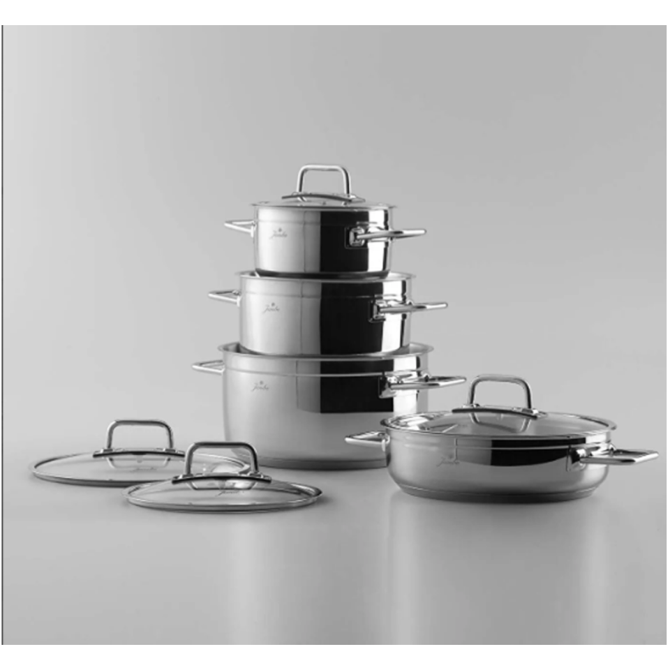 Jumbo Modena 8 Parça İndüksiyon Tabanlı Çelik Tencere Seti
