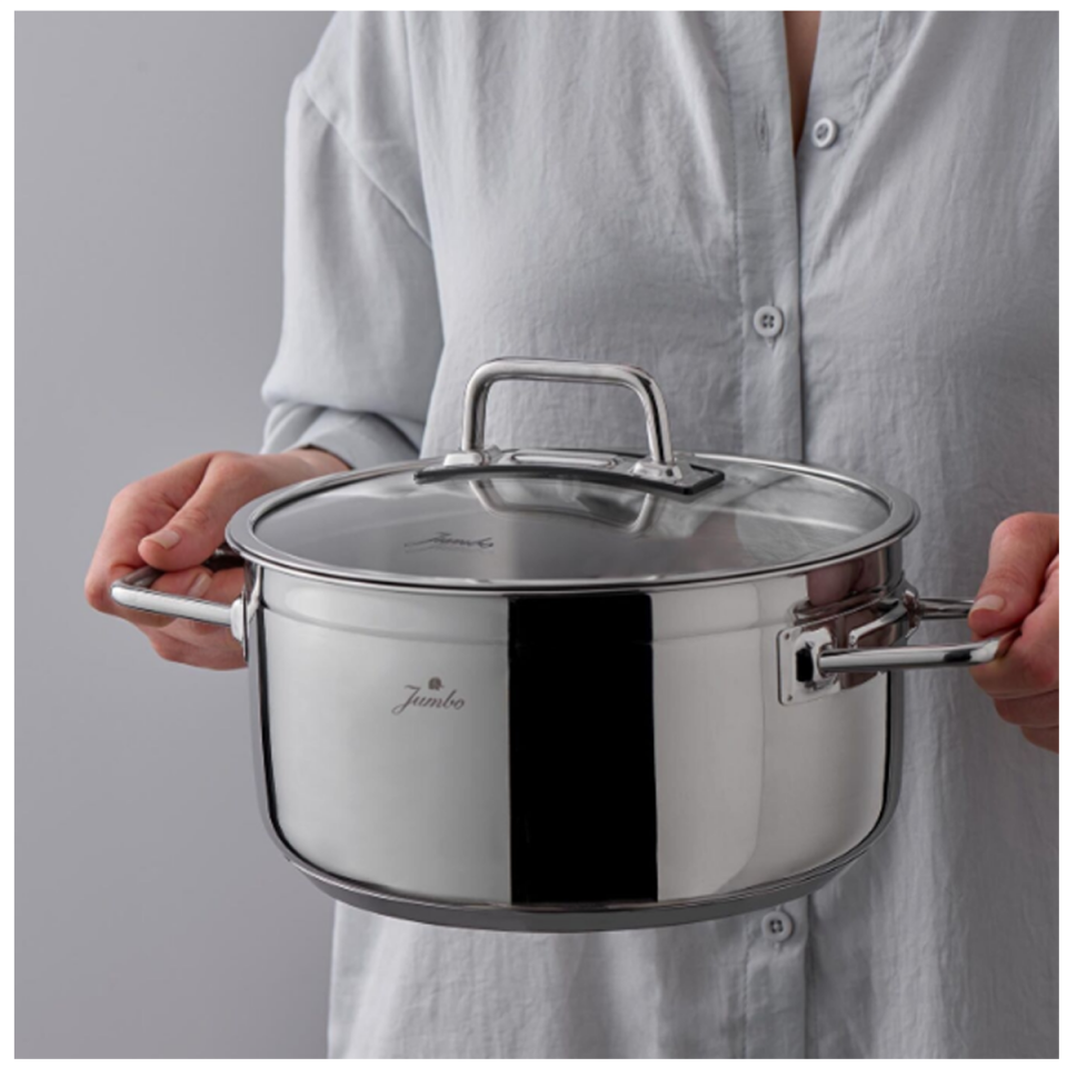 Jumbo Modena 8 Parça İndüksiyon Tabanlı Çelik Tencere Seti