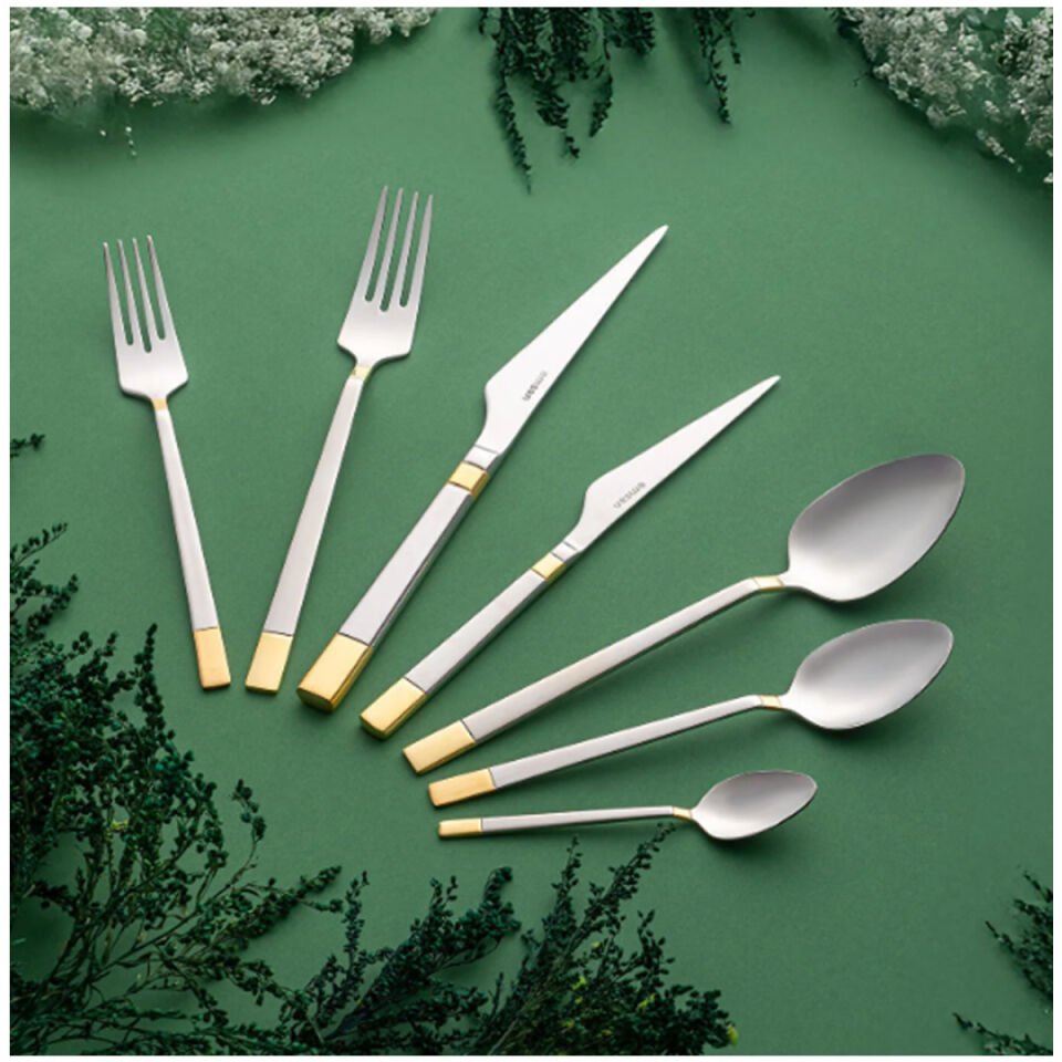 Emsan Elegance Duru Gold 84 Parça 12 Kişilik Çatal Kaşık Bıçak Takımı