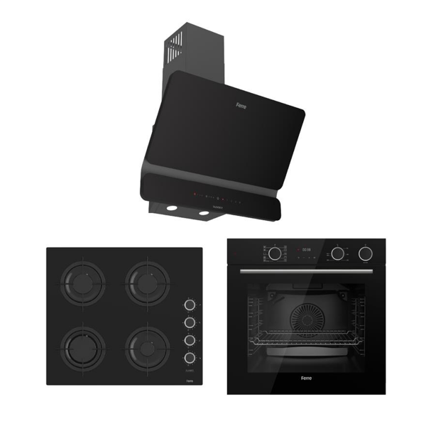 Ferre FryArt Steam Siyah Ankastre Set